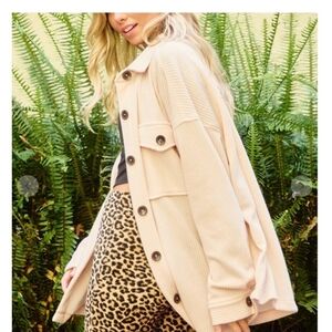 Oversized Cream Corduroy Shacket – Effortless Layering Piece